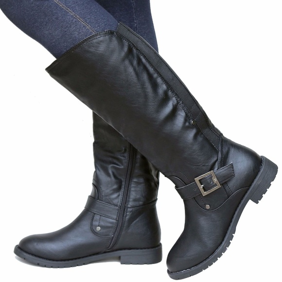 Shoes - New Black Wider 16 in. Calf Mid-Calf Riding Boots